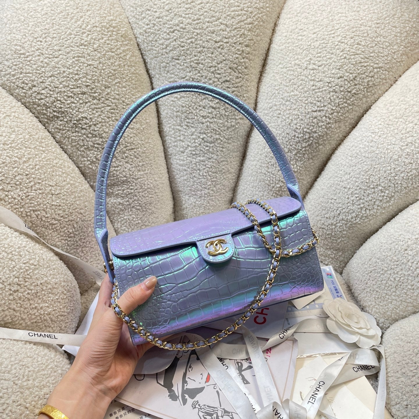 Chanel 2026 Double C Logo Bowling Ball Bag 23cm Leather