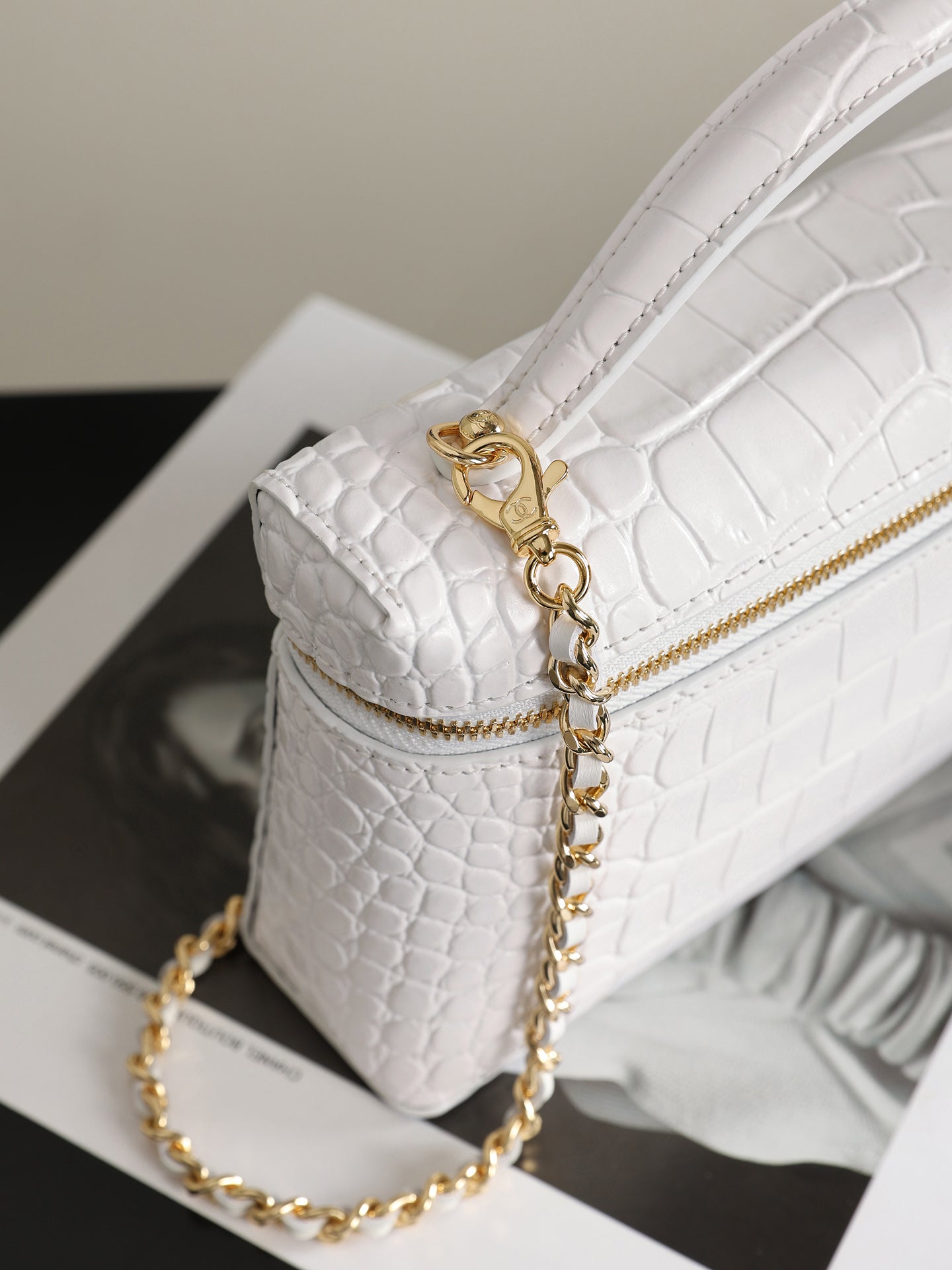 Chanel 2026 Crocodile Embossed Vanity Bag 25cm Leather