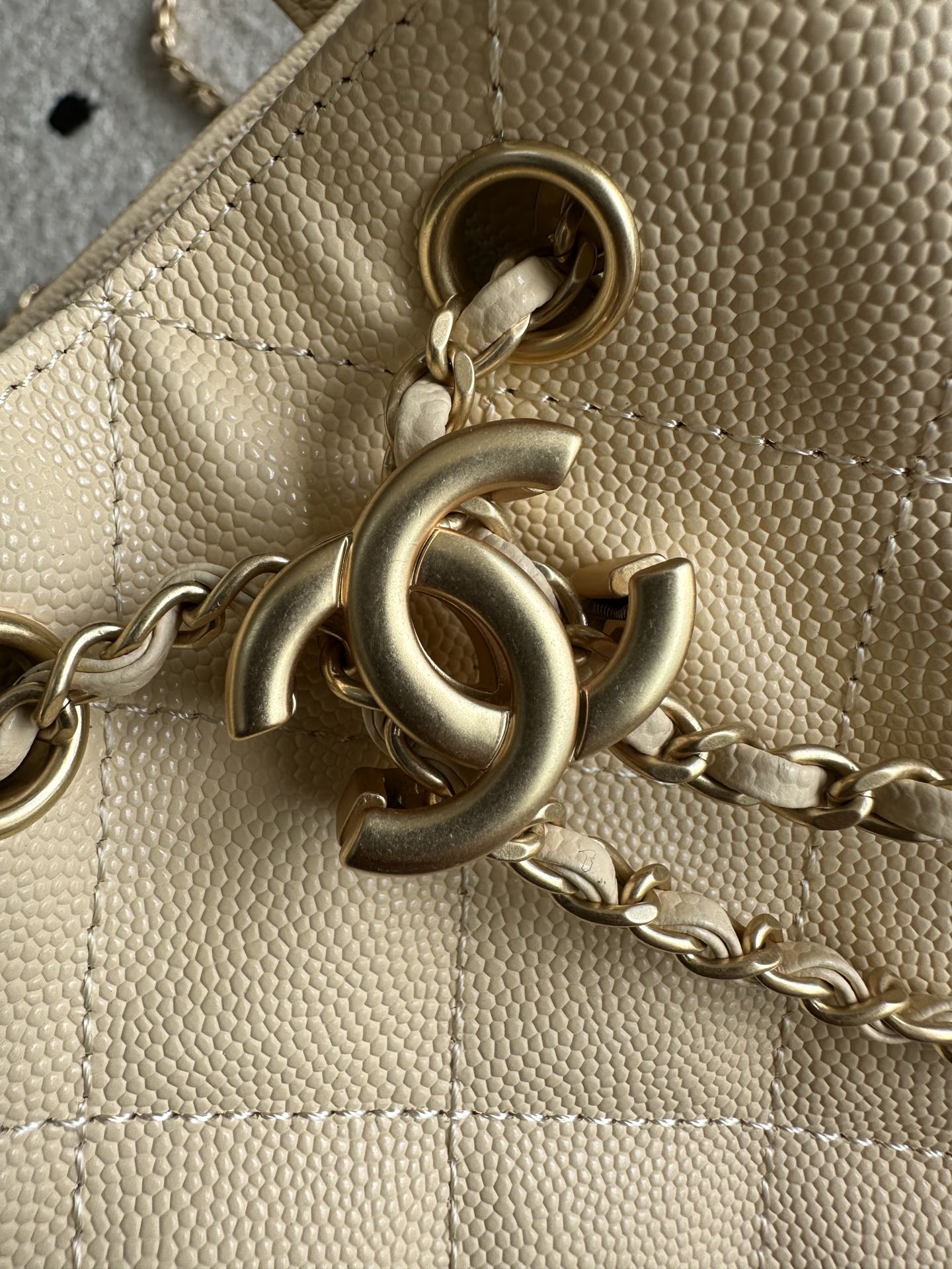 Chanel 2025 Backpack 23cm Light Yellow Grained Calfskin 318276