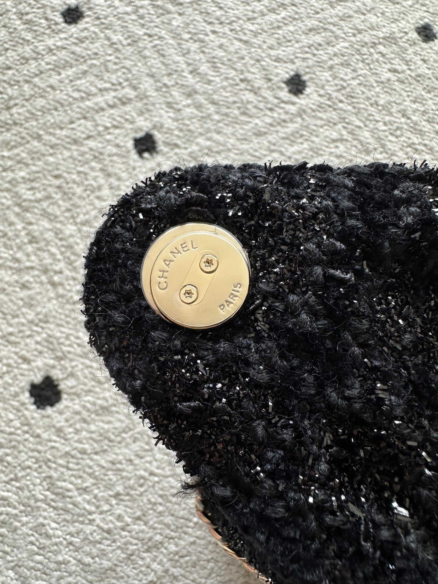 Chanel 2026 Hobo Bag Black Cotton And Wool Tweed