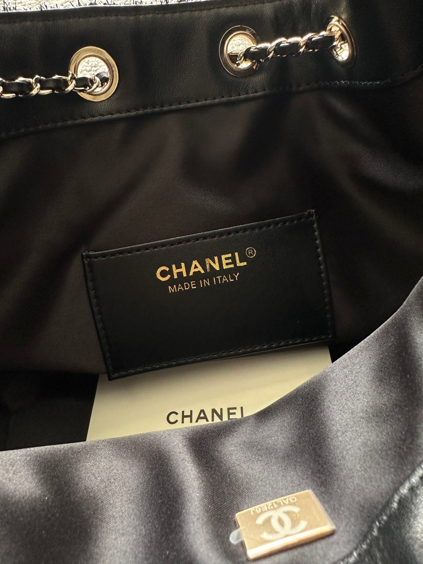 Chanel 2026 Hobo Bag Black Cotton And Wool Tweed