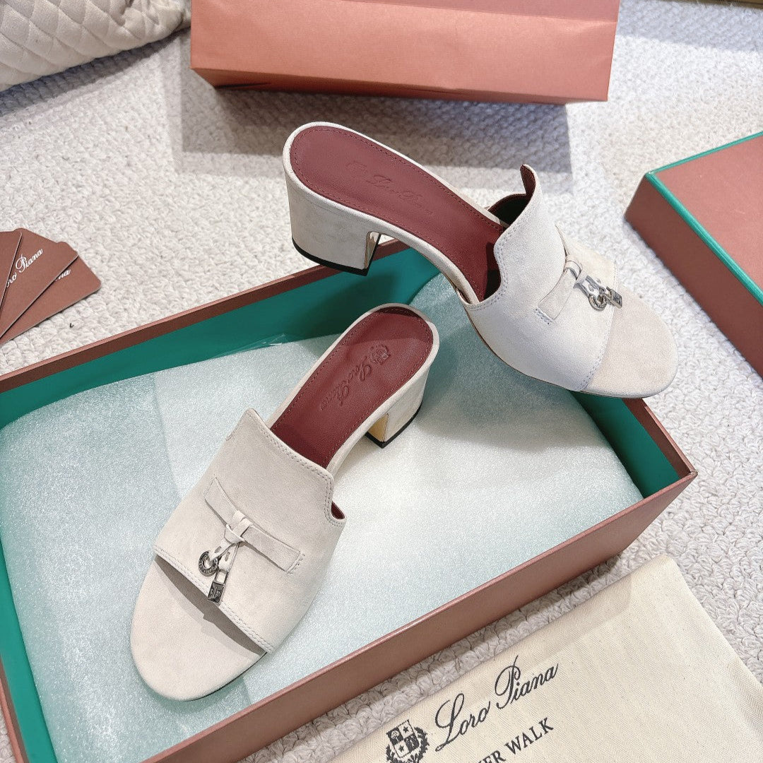 LP 25C Summer Charms Mules 55MM Earthy Gray Suede 215028