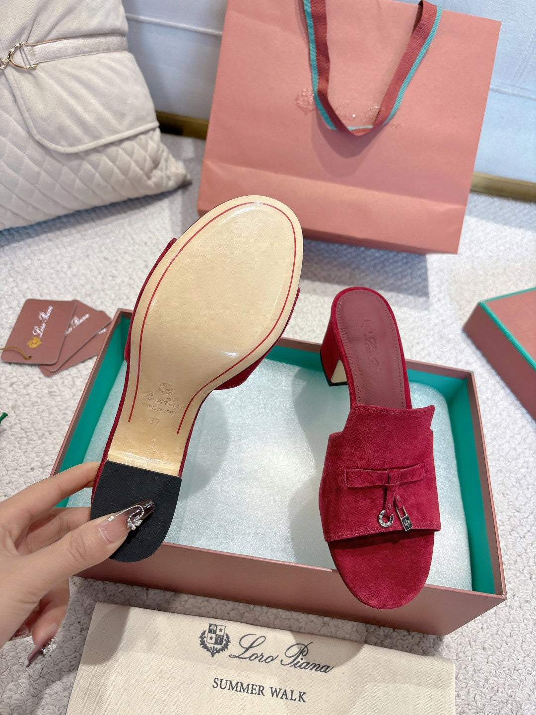 LP 25 Summer Charm Sandal 55 Burgundy Suede