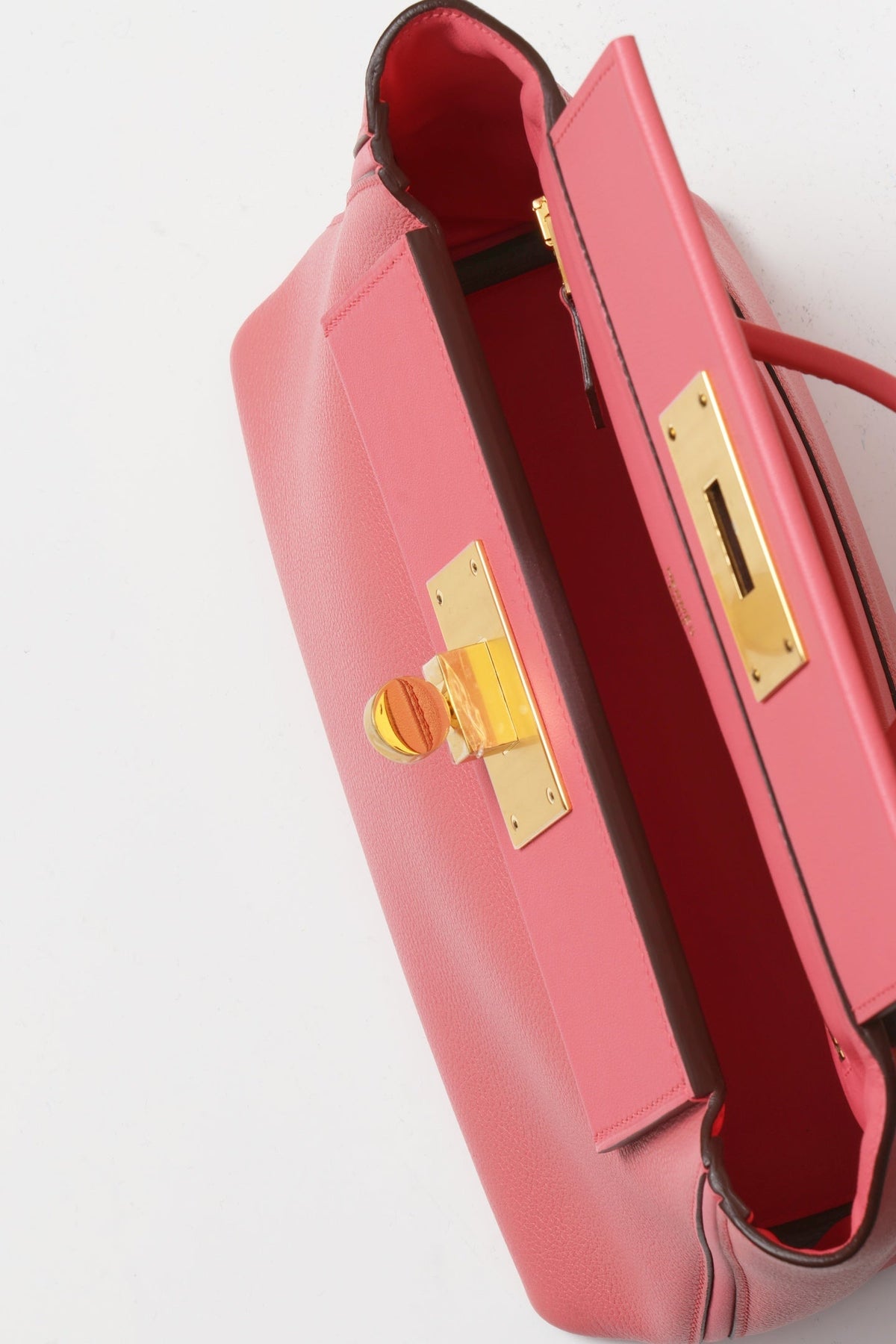 High-end Hermes 2026 24/24 Bag 21cm Lipstick Pink Evercolor/Swift Calfskin