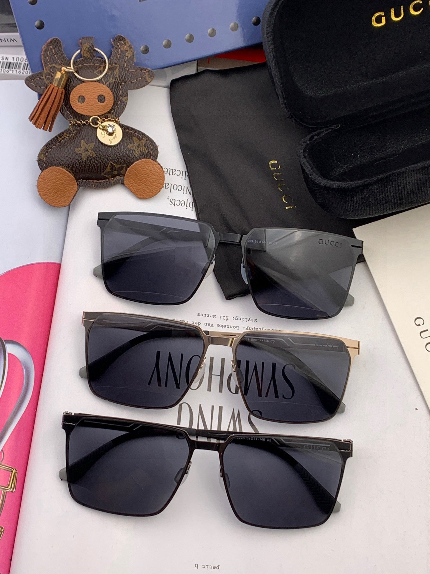 RECTANGULAR FRAME SUNGLASSES 9806 IN METAL