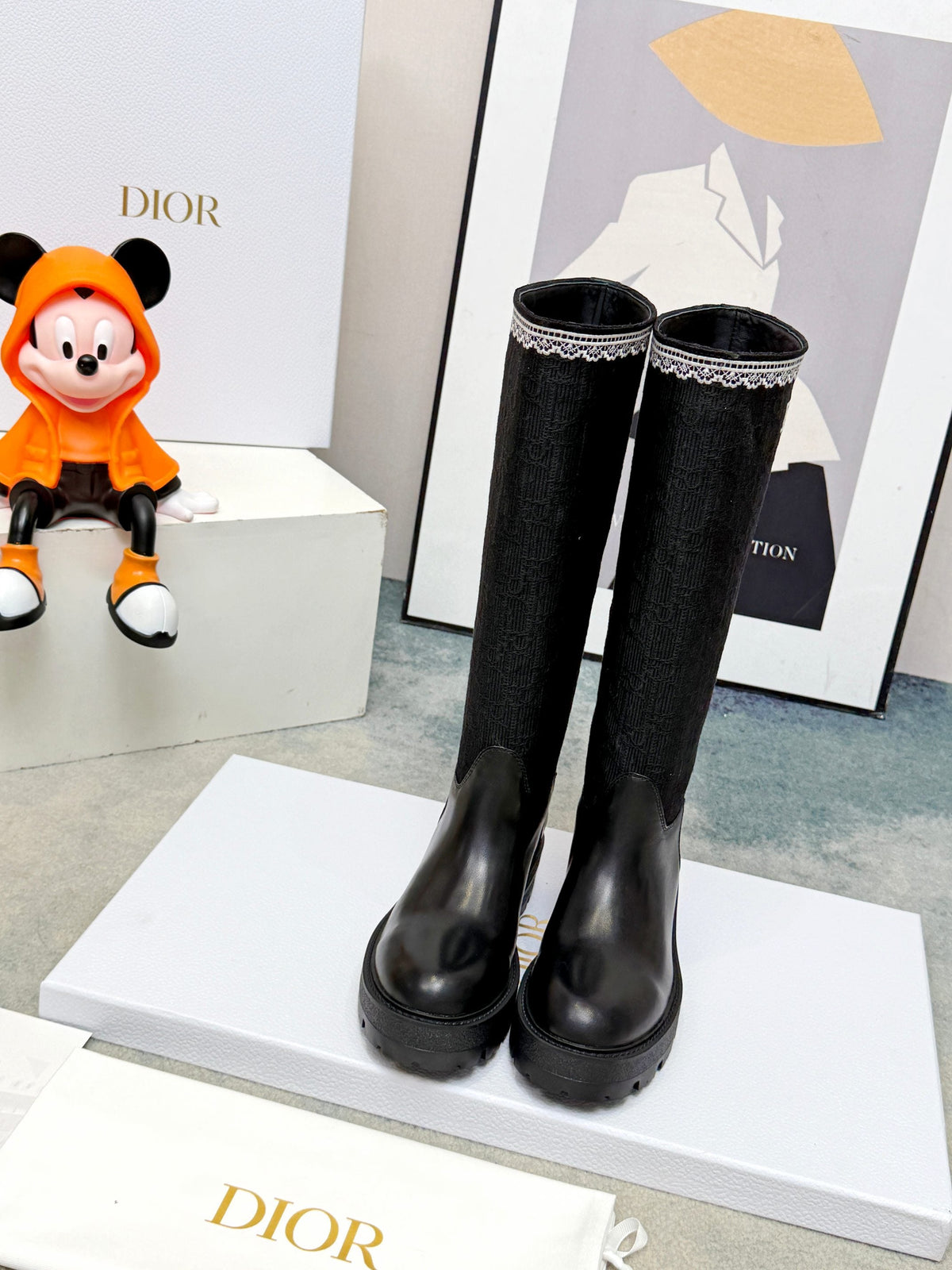 Dior 2026 Dentelle Boot Black Leather 141047