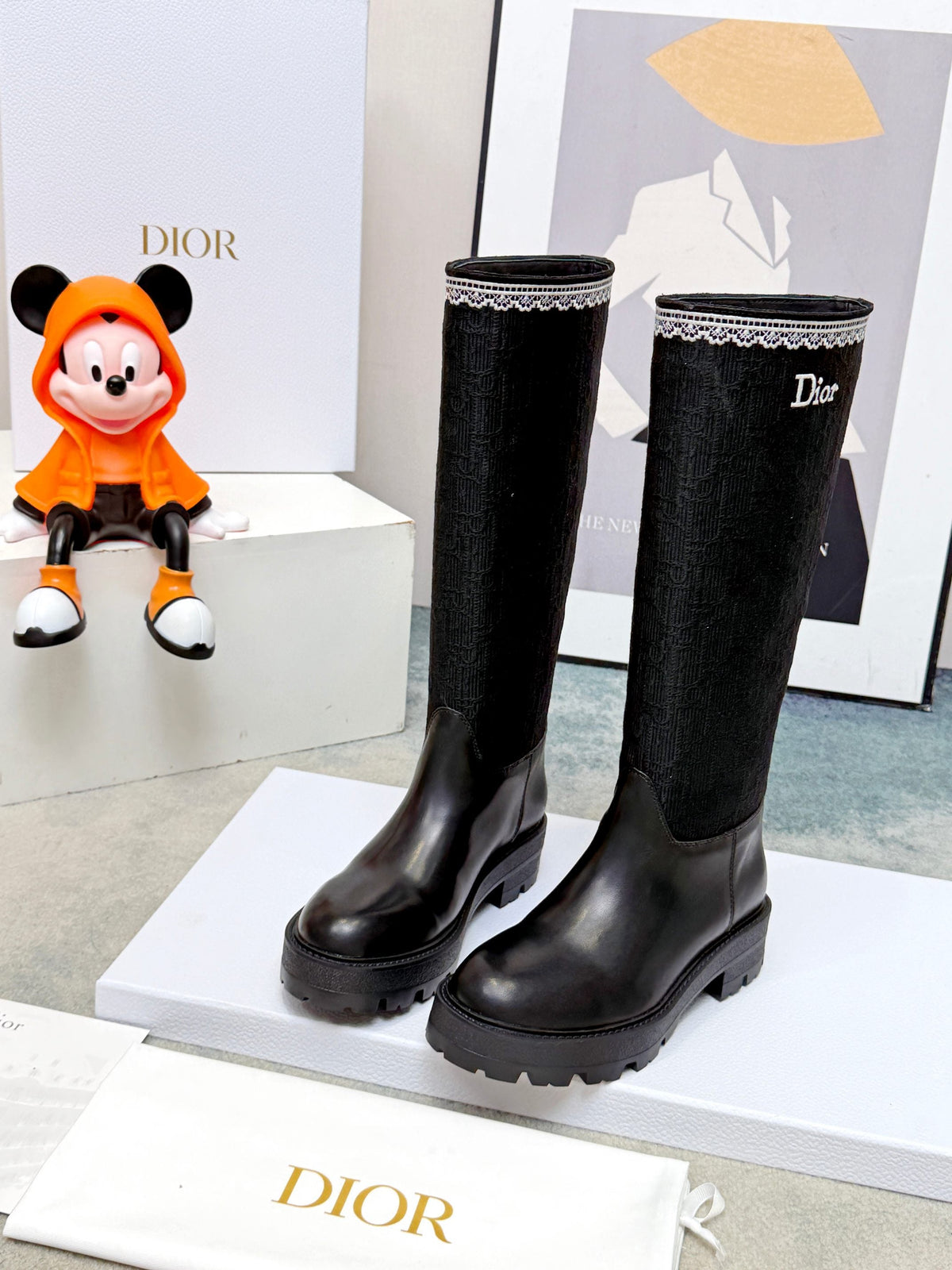 Dior 2026 Dentelle Boot Black Leather 141047