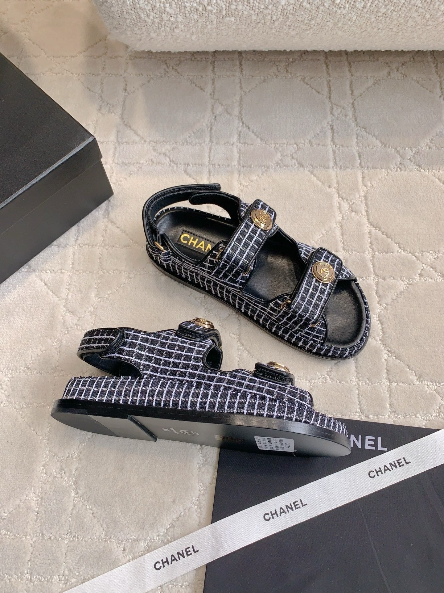Chanel 2026 Velcro Sandals Fabric 977384