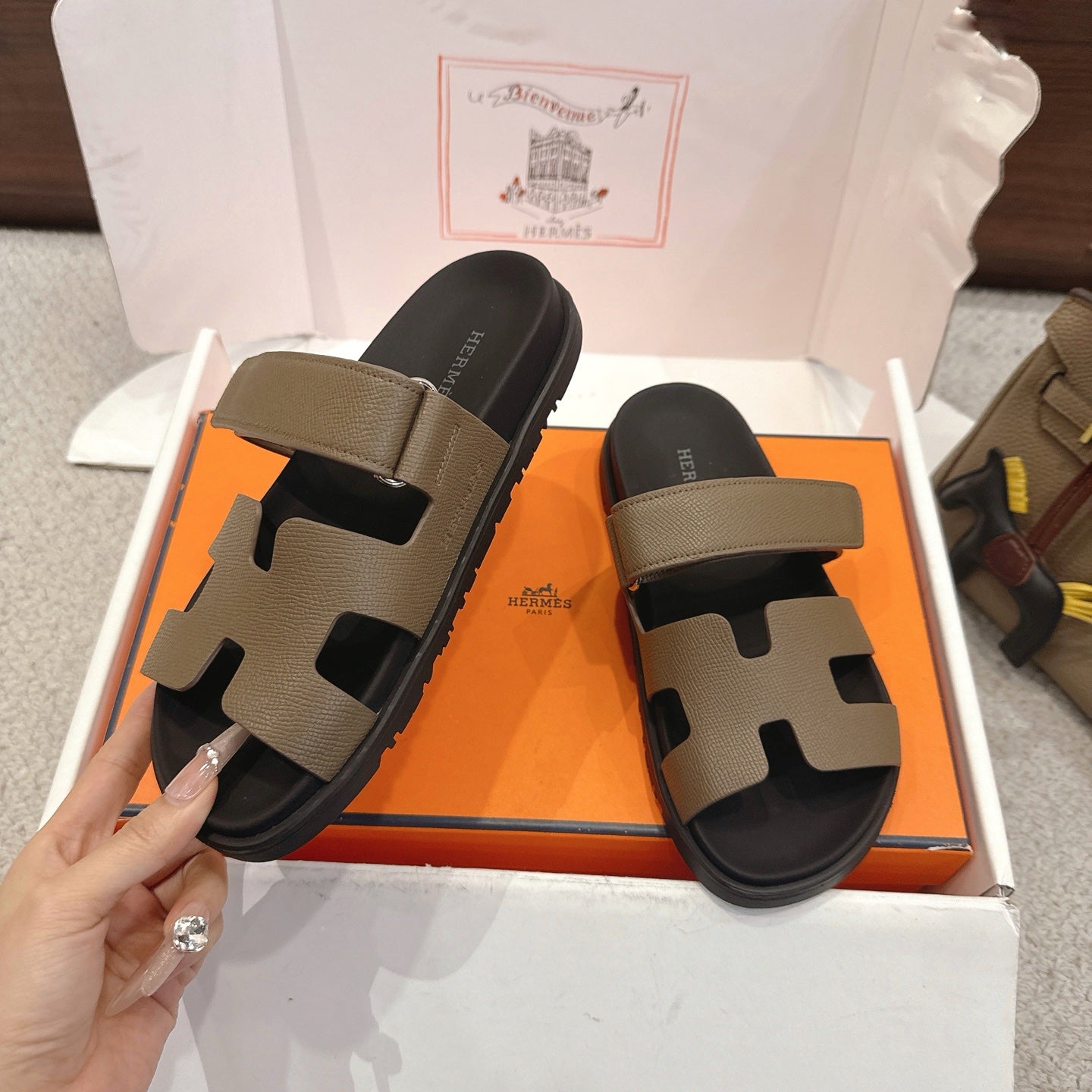 HM Chypre Sandal Grained Calfskin 862962