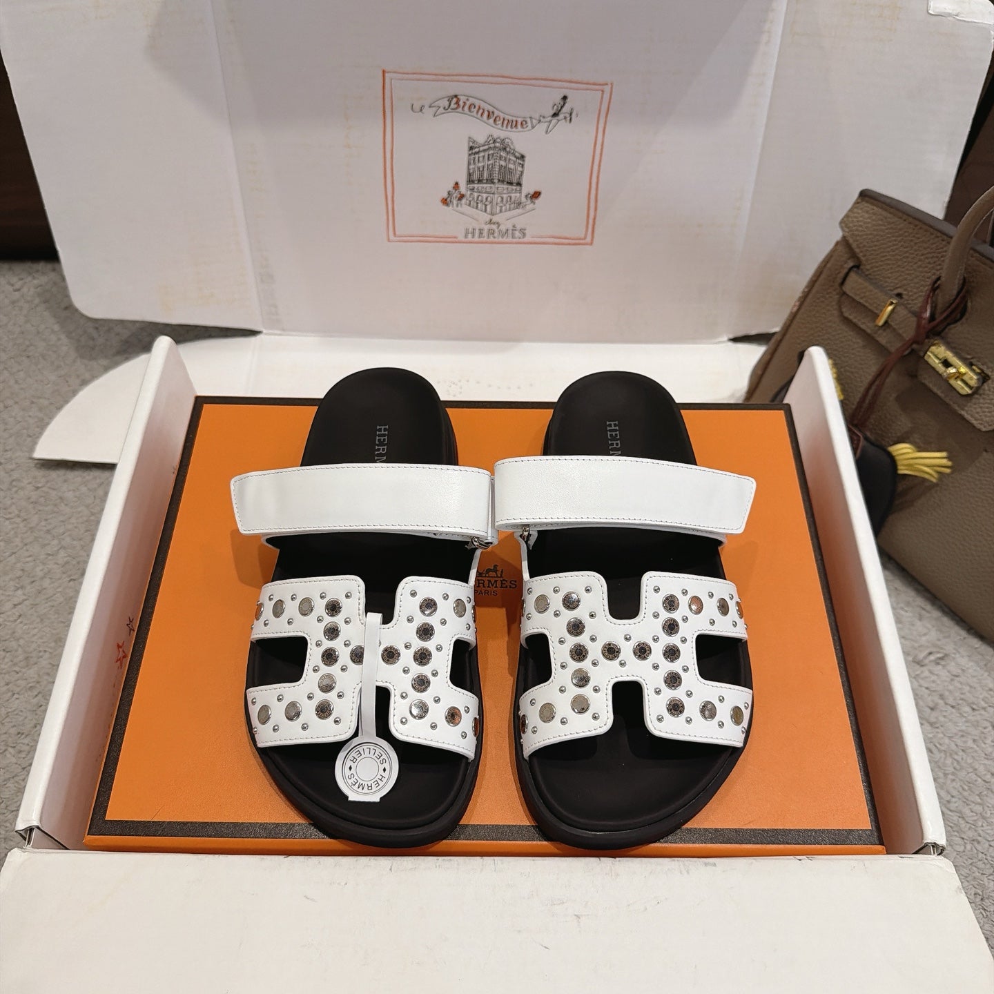 Hermes 2026 Chypre Sandal With Clou de Selle Details Calfskin 960069