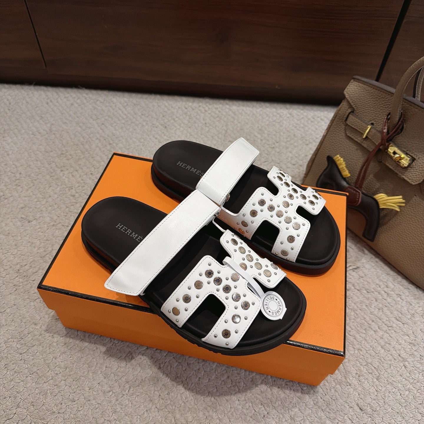 Hermes 2026 Chypre Sandal With Clou de Selle Details Calfskin 960069