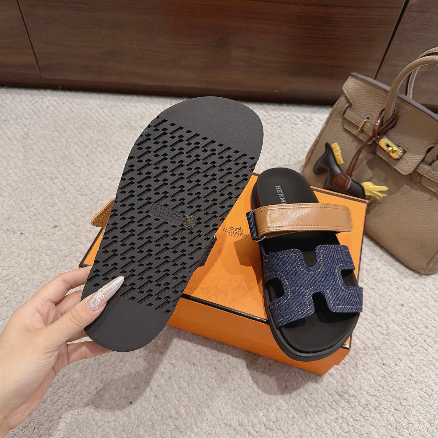 Hermes 2026 Chypre Sandal Canvas Leather 960074