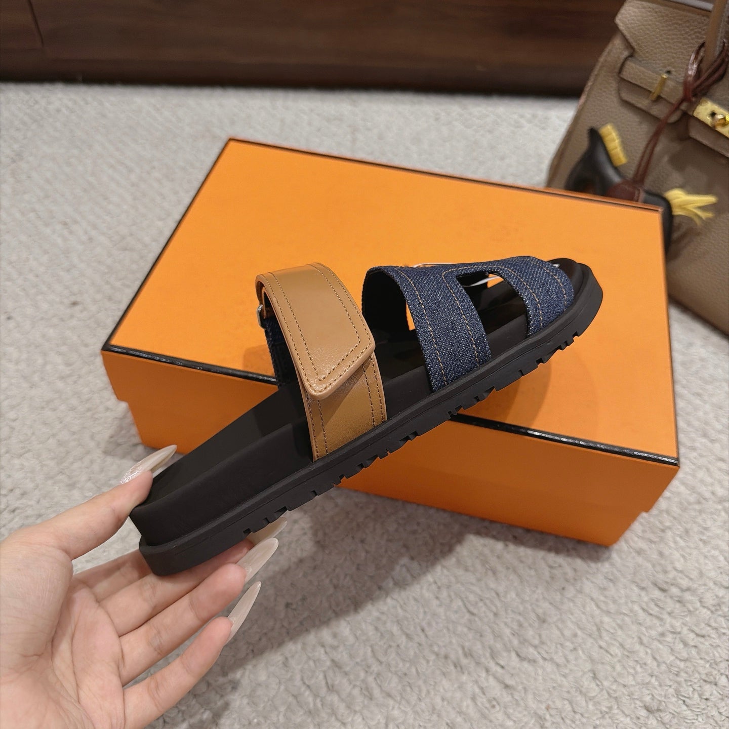 Hermes 2026 Chypre Sandal Canvas Leather 960074