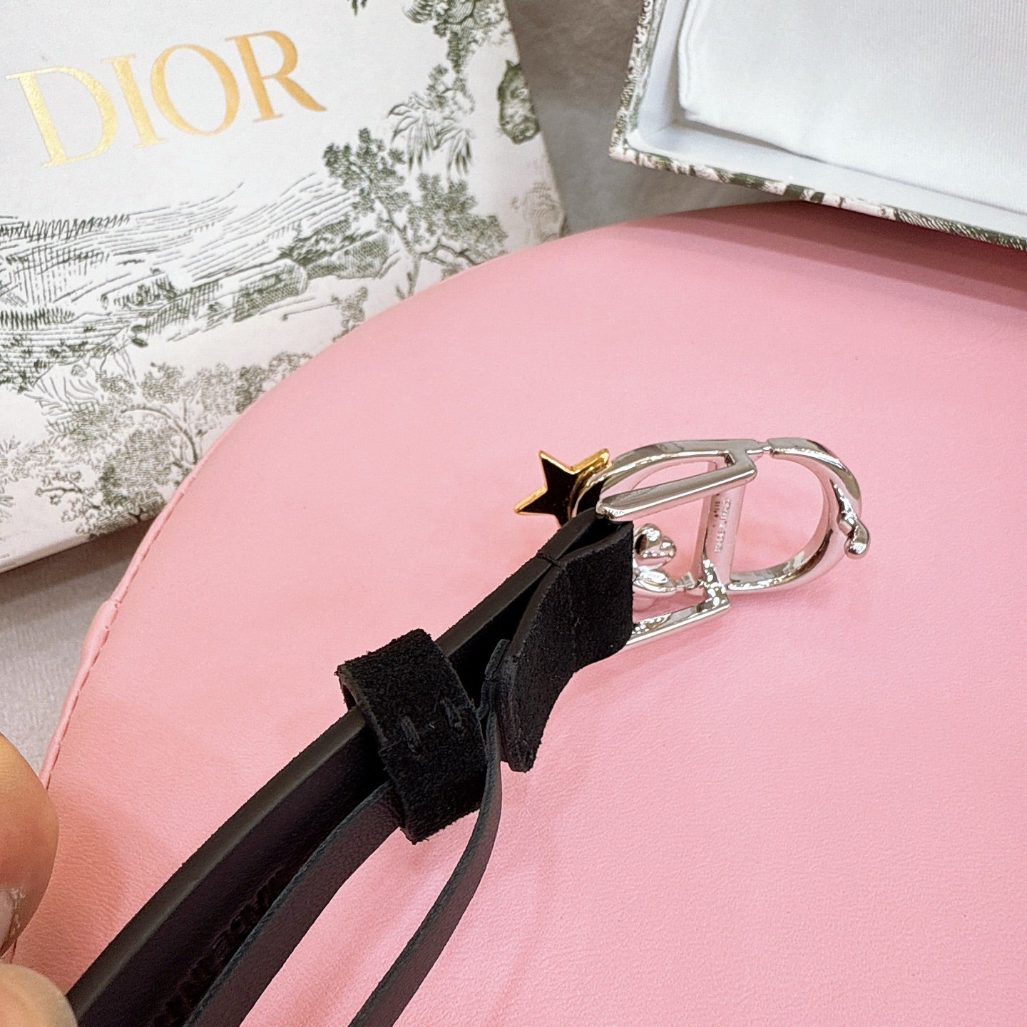 Dior 2026 Lucky Montaigne Star Belt 20mm Suede Calfskin 193836