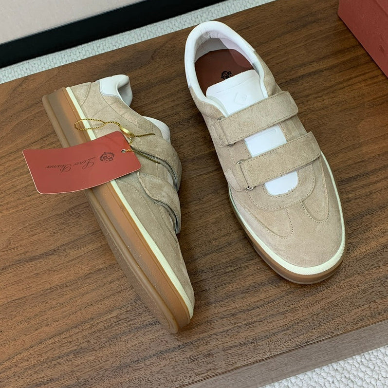 LP 26SS Velcro-strap Sneaker Beige mix White Suede Leather 606508