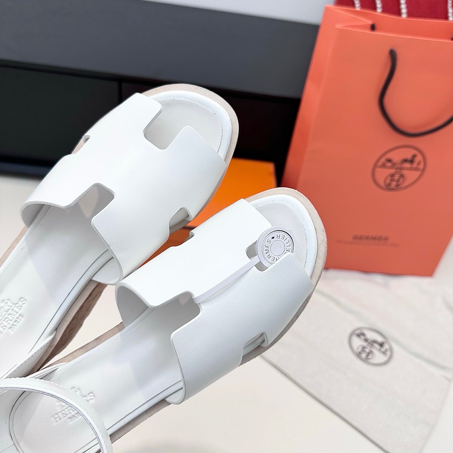 HM 26ss Platform Wedge Sandals 70 White Cowhide 622762