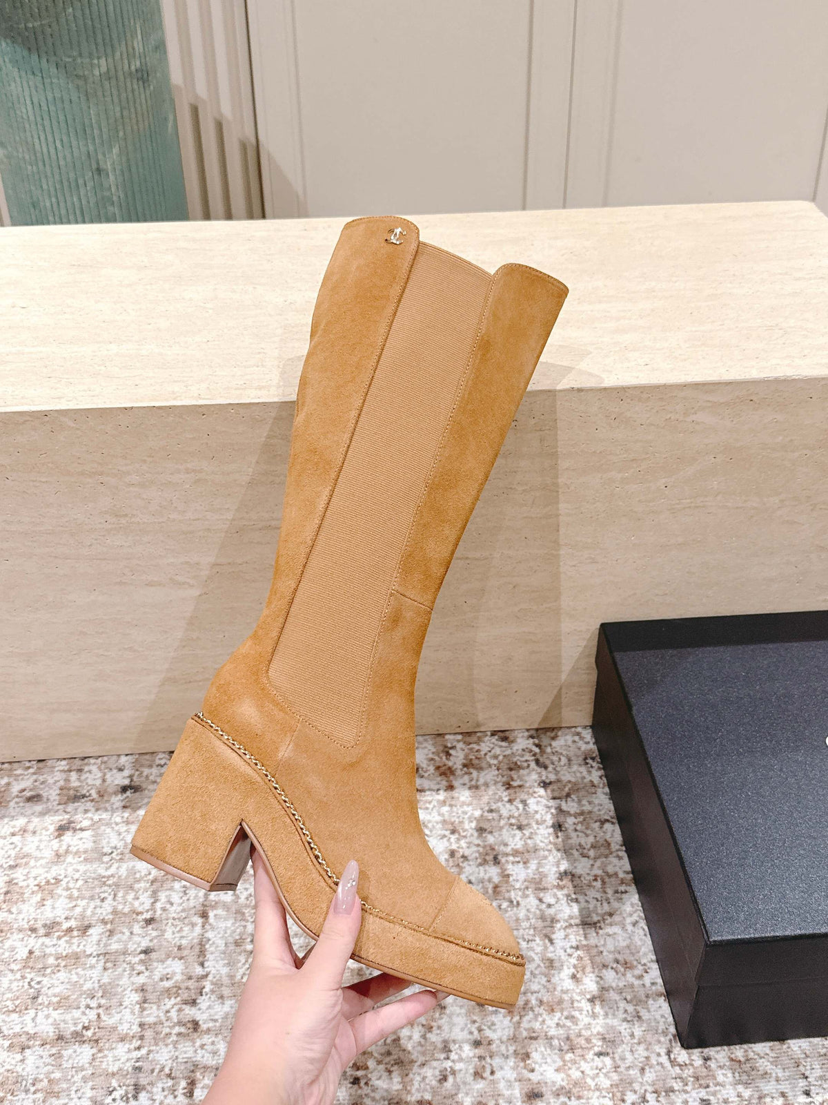CC 25SS High Boot Beige Suede 431718