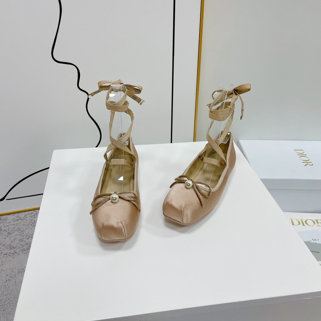 Dior 2026 Grosgrain D-Joy Ballet Flats Satin 966604