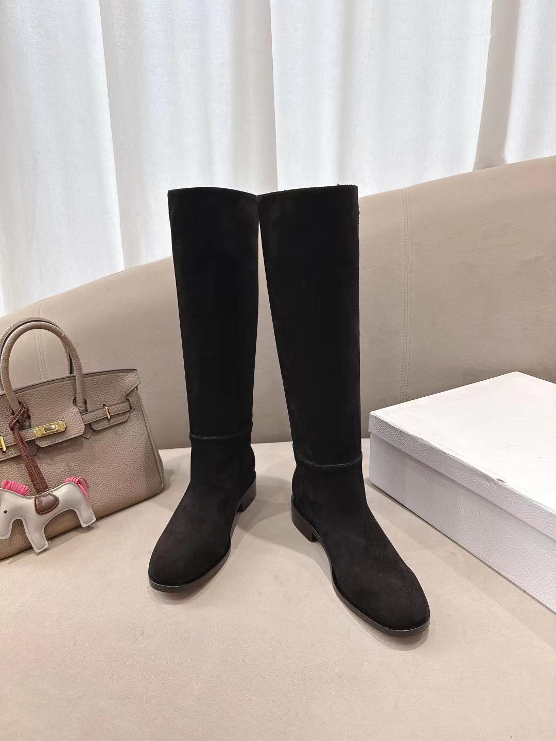 Dior 2026 D-Town Boots Black Suede Leather 139827