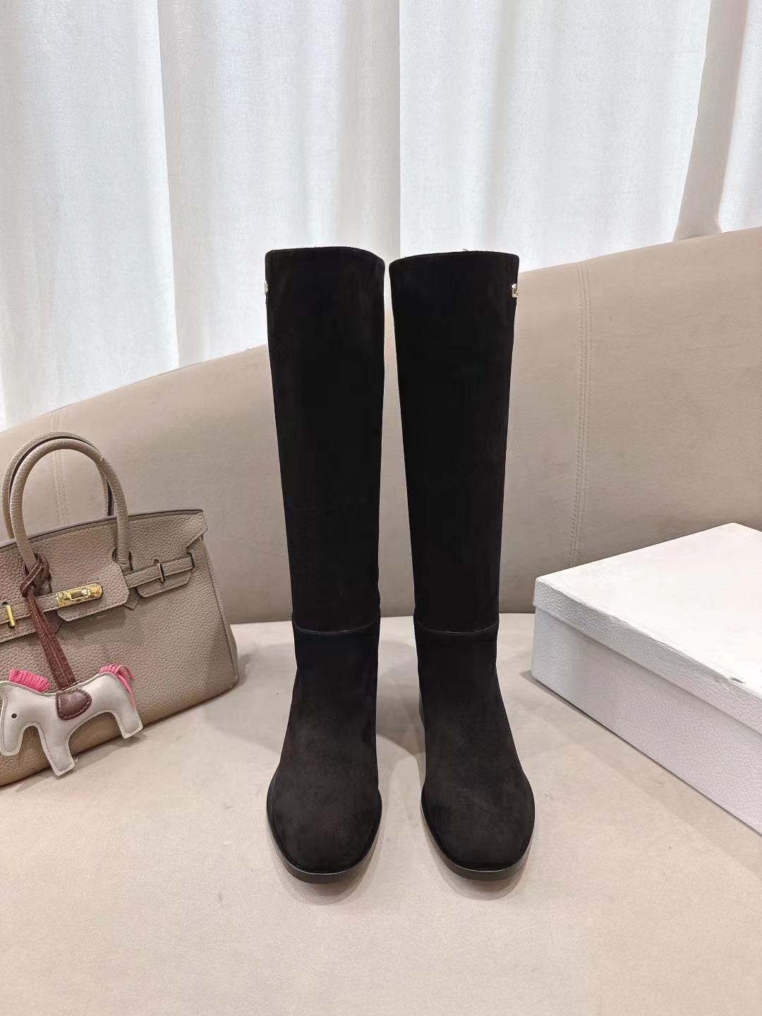 Dior 2026 D-Town Boots Black Suede Leather 139827