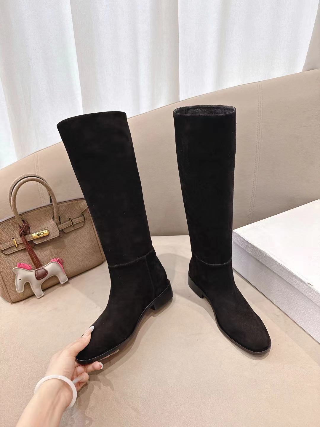 Dior 2026 D-Town Boots Black Suede Leather 139827