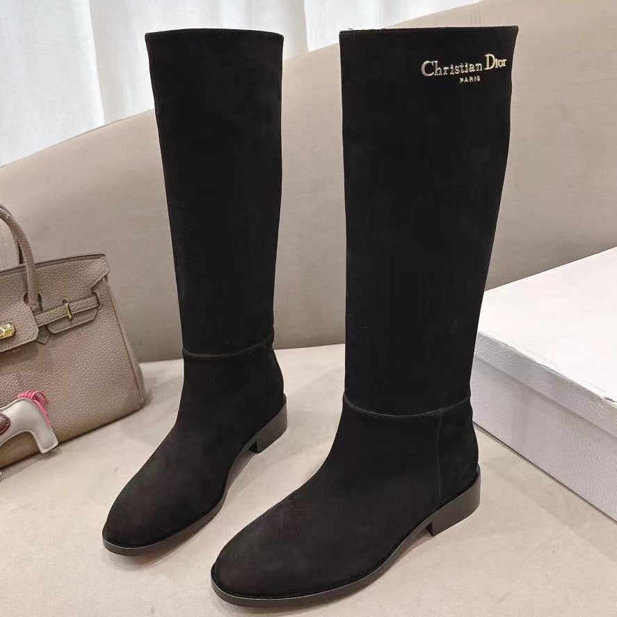 Dior 2026 D-Town Boots Black Suede Leather 139827