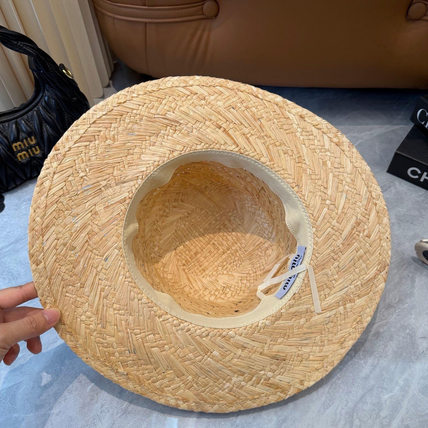 Miumiu Straw Hat Raffia Woven 323664