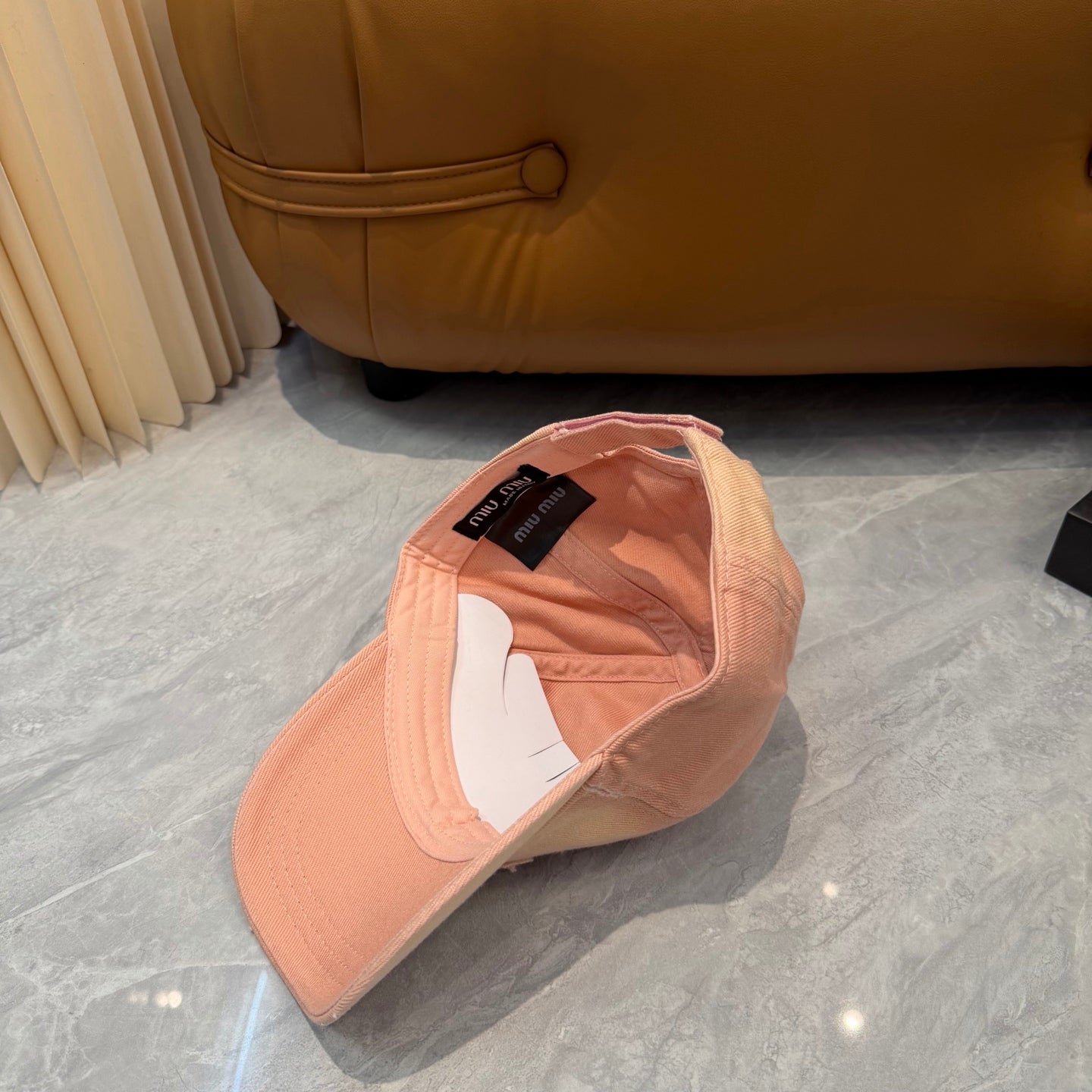 Miumiu Logo-embroidered Distressed Baseball Cap 413112