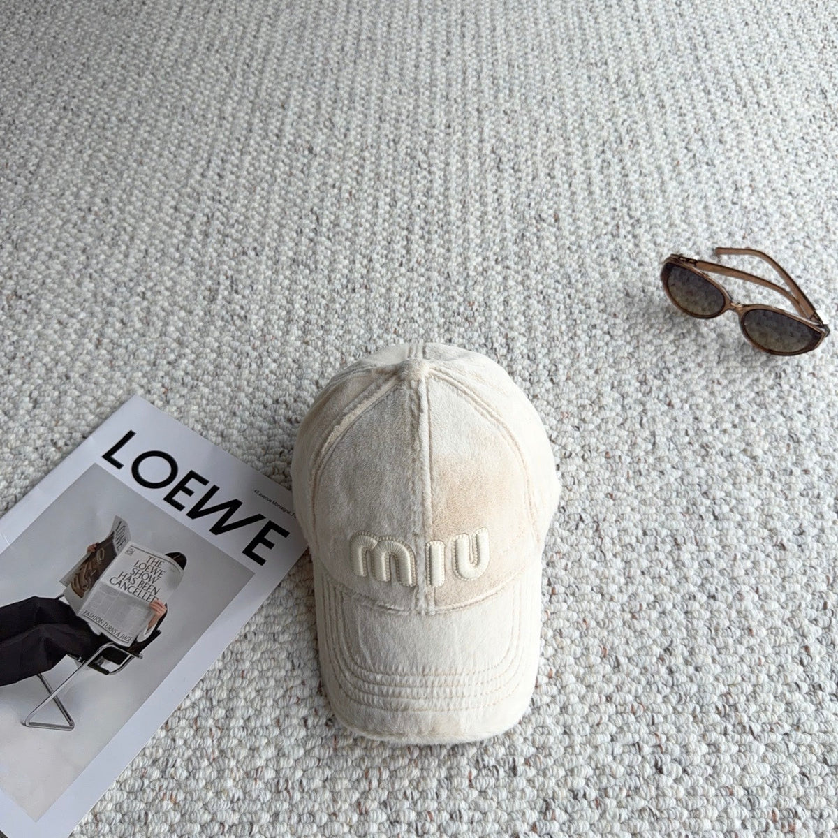 Miumiu Fleece Baseball Cap 515563