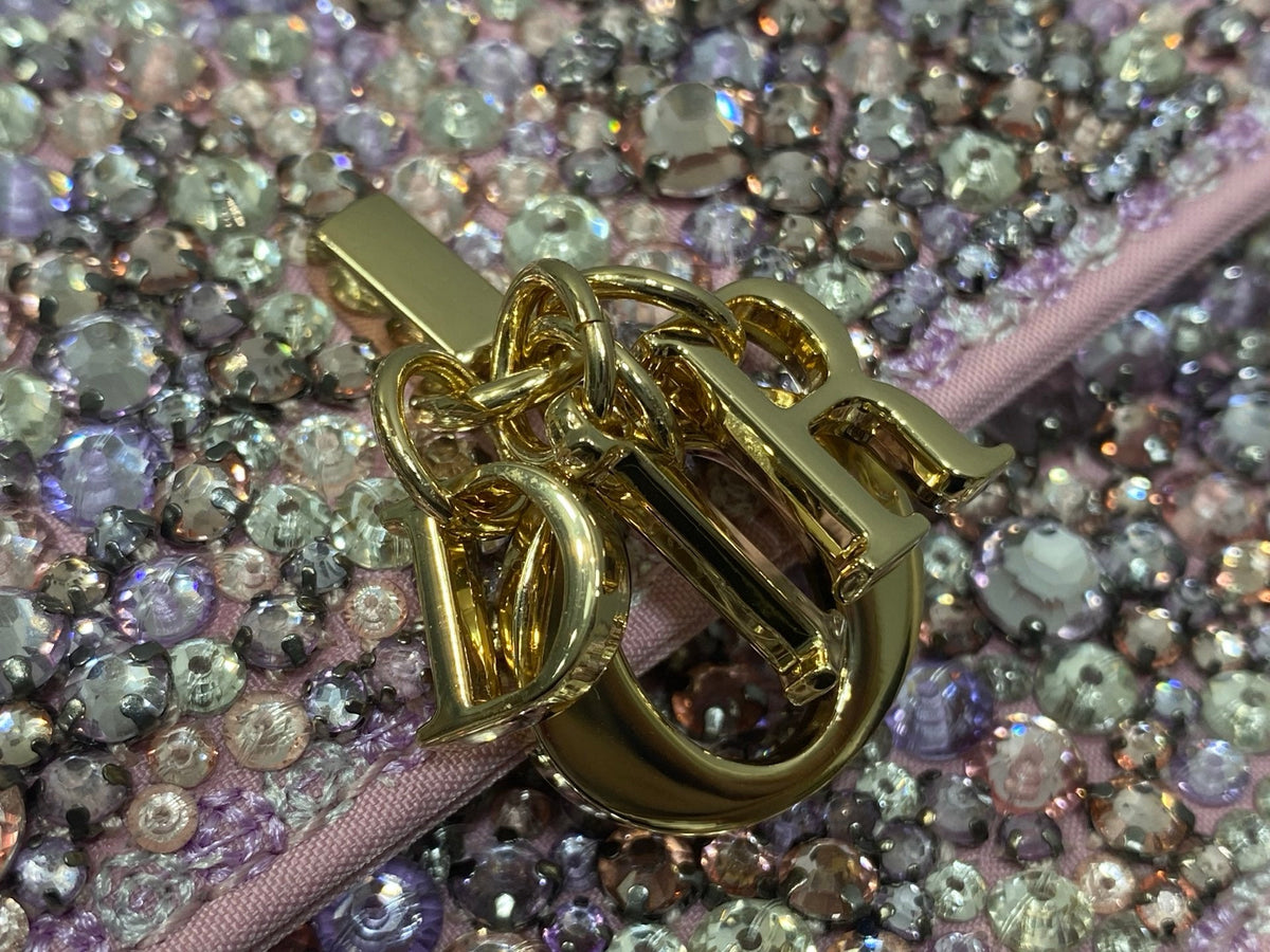 Dior 2026 Embellished With Sparkling Crystals Pink Leather