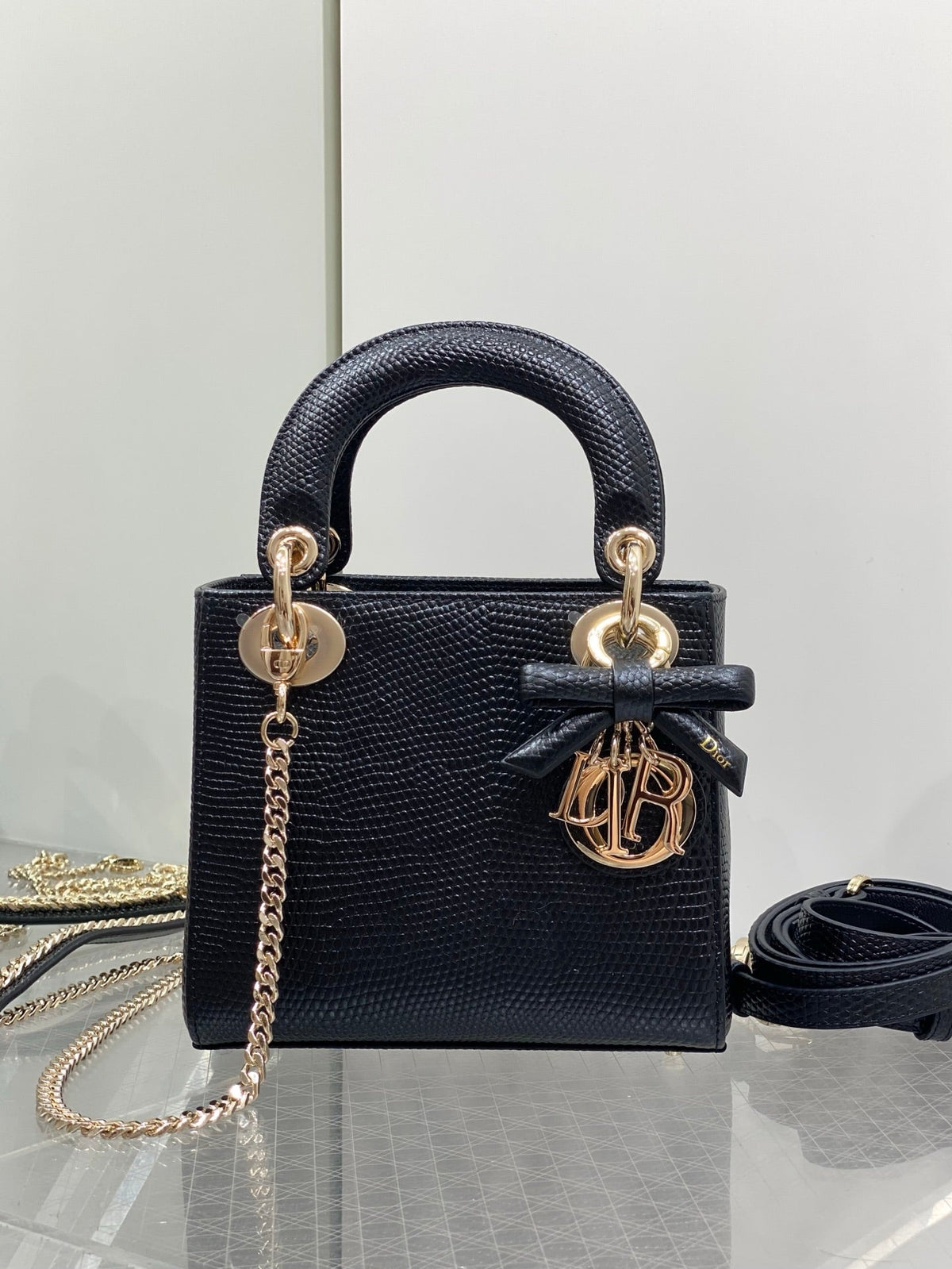 Dior 2026 Lizard Print Lady Dior Bag 17cm Leather 408667
