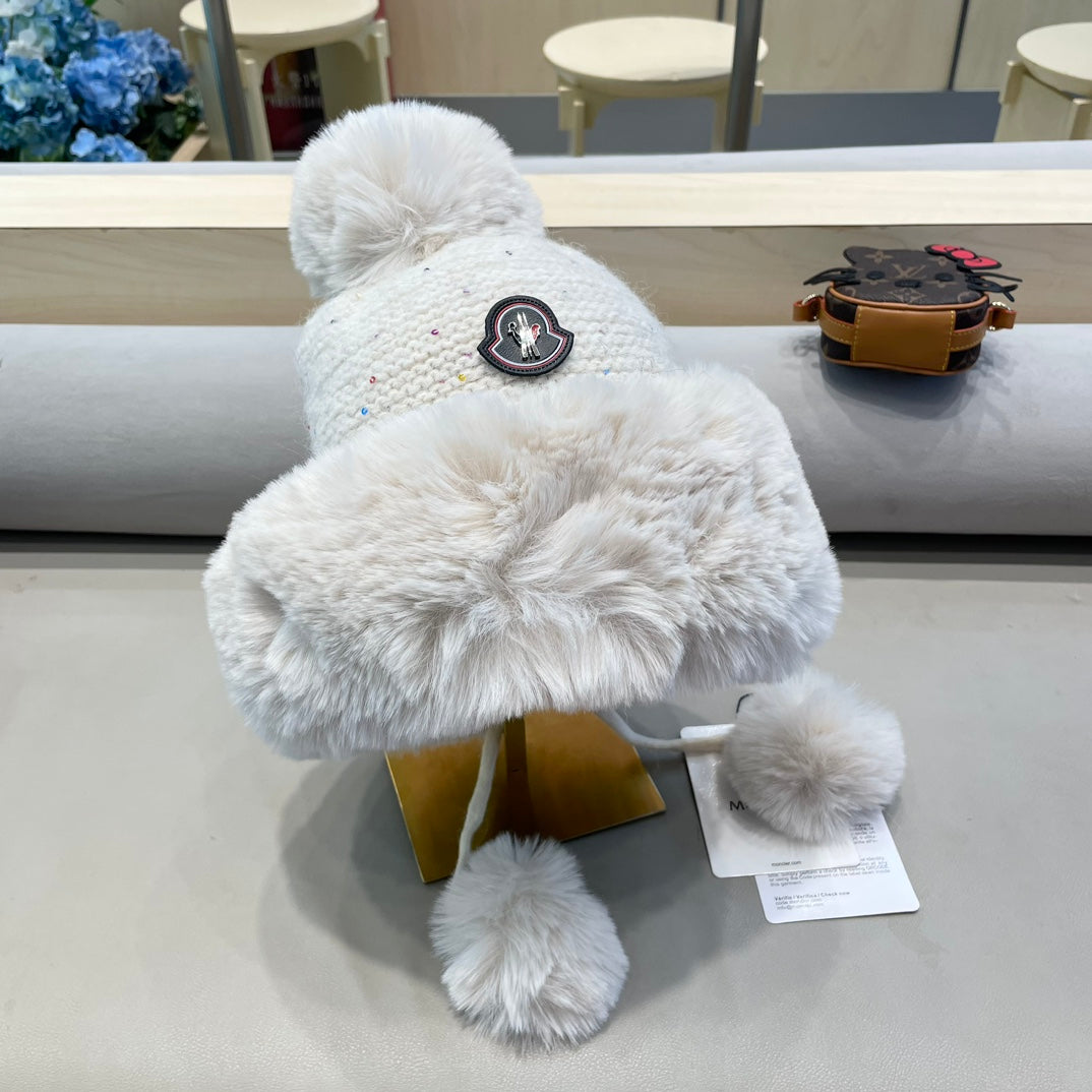 Moncler Sweet Earflap Knitted Hat 437059