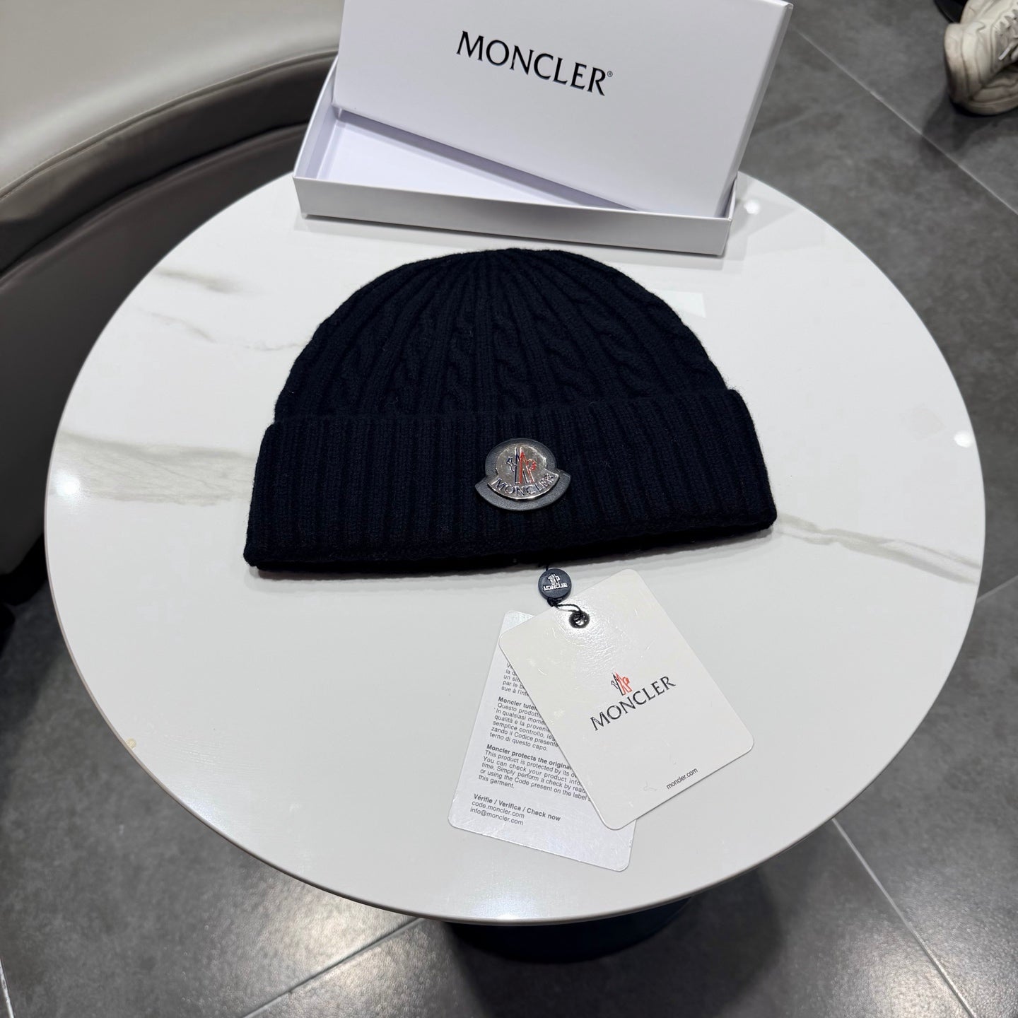 Moncler Pure Wool Knitted Hat 436985