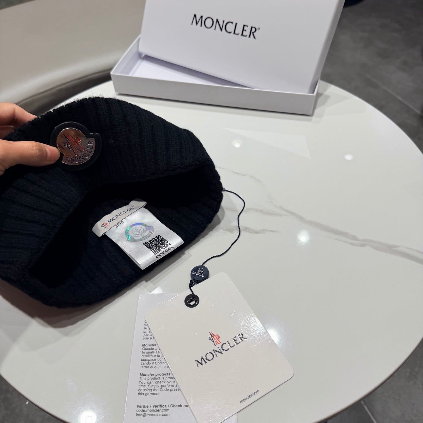 Moncler Pure Wool Knitted Hat 436985