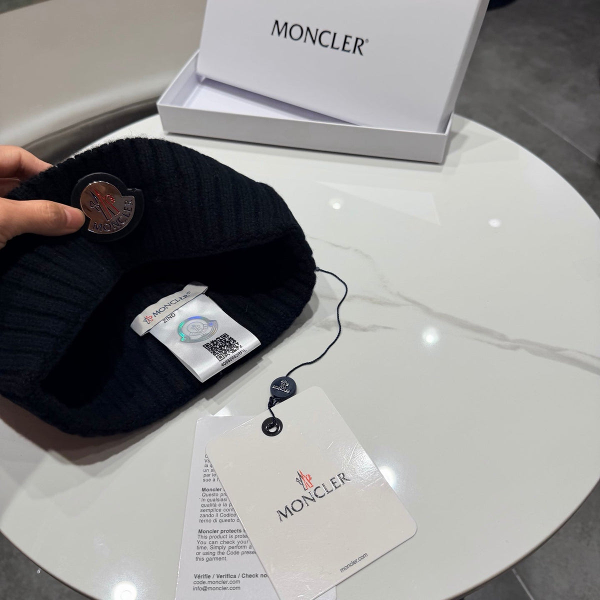 Moncler Pure Wool Knitted Hat 436985