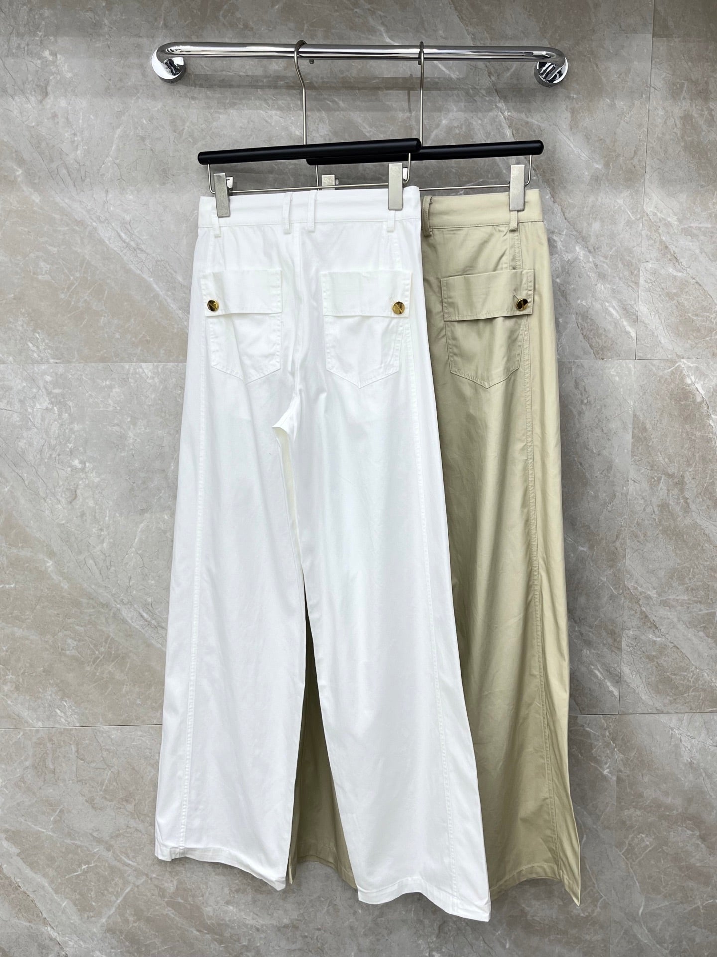 Miumiu 2026 Drawstring Pant White and Beige Nylon Fabric