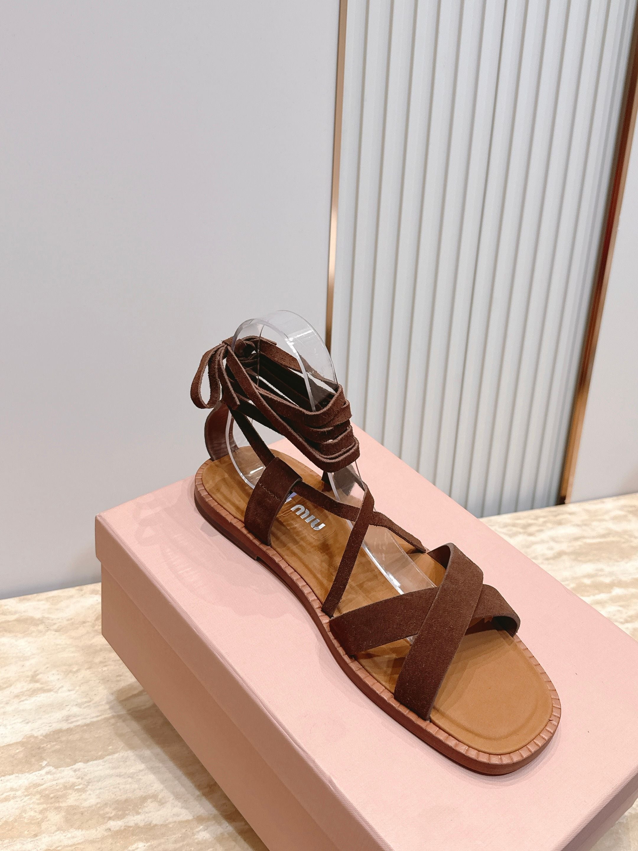 Miumiu 2026 Newest Back-Strap Sandals Suede 933387