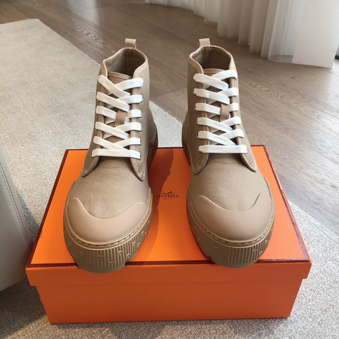 HM ITINERAIRE ANKLE BOOT CAMEL CANVAS