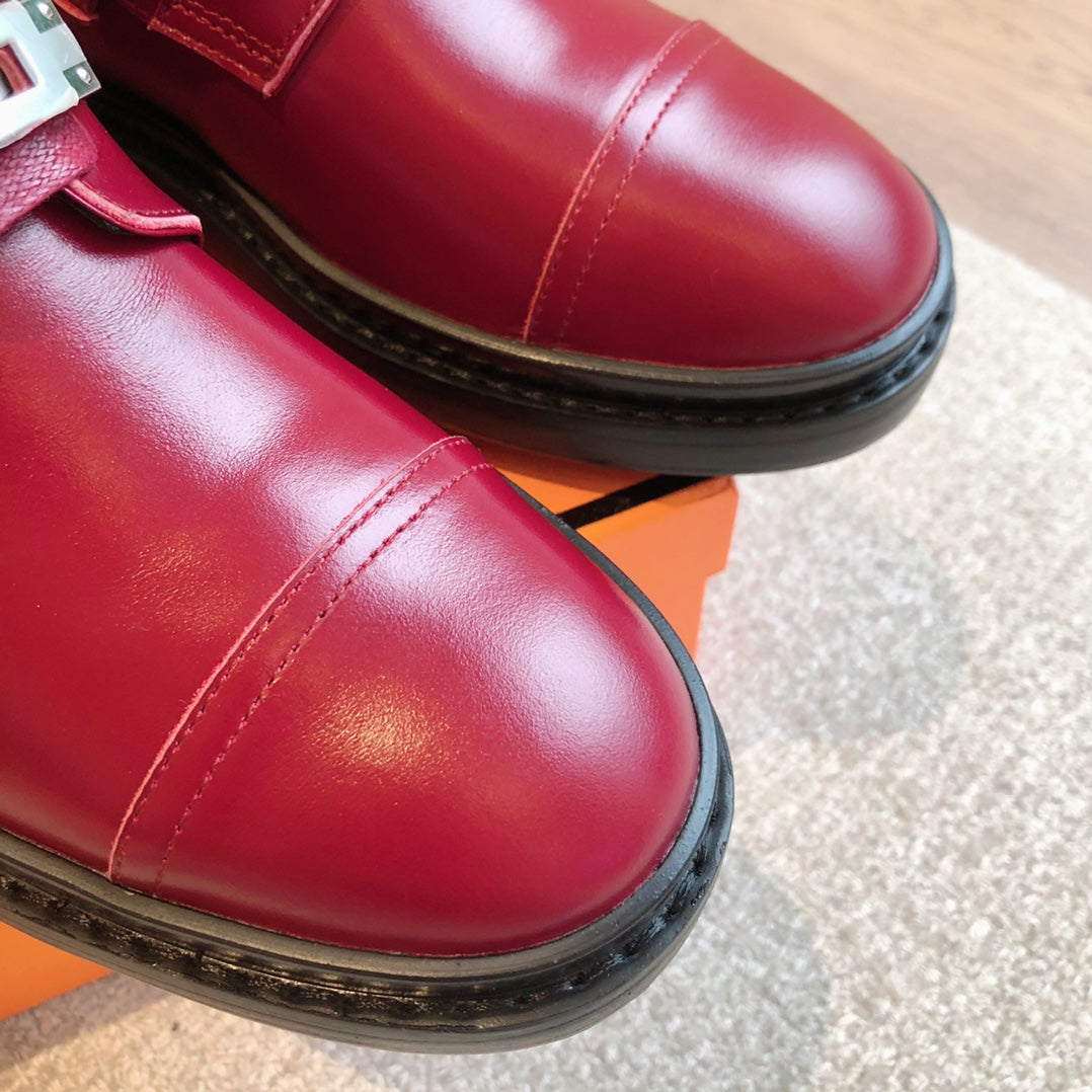 HM Funk Ankle Boot Dark Red Calfskin