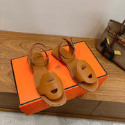 HM 26ss Flat Sandal Camel Brown Calfskin 638413