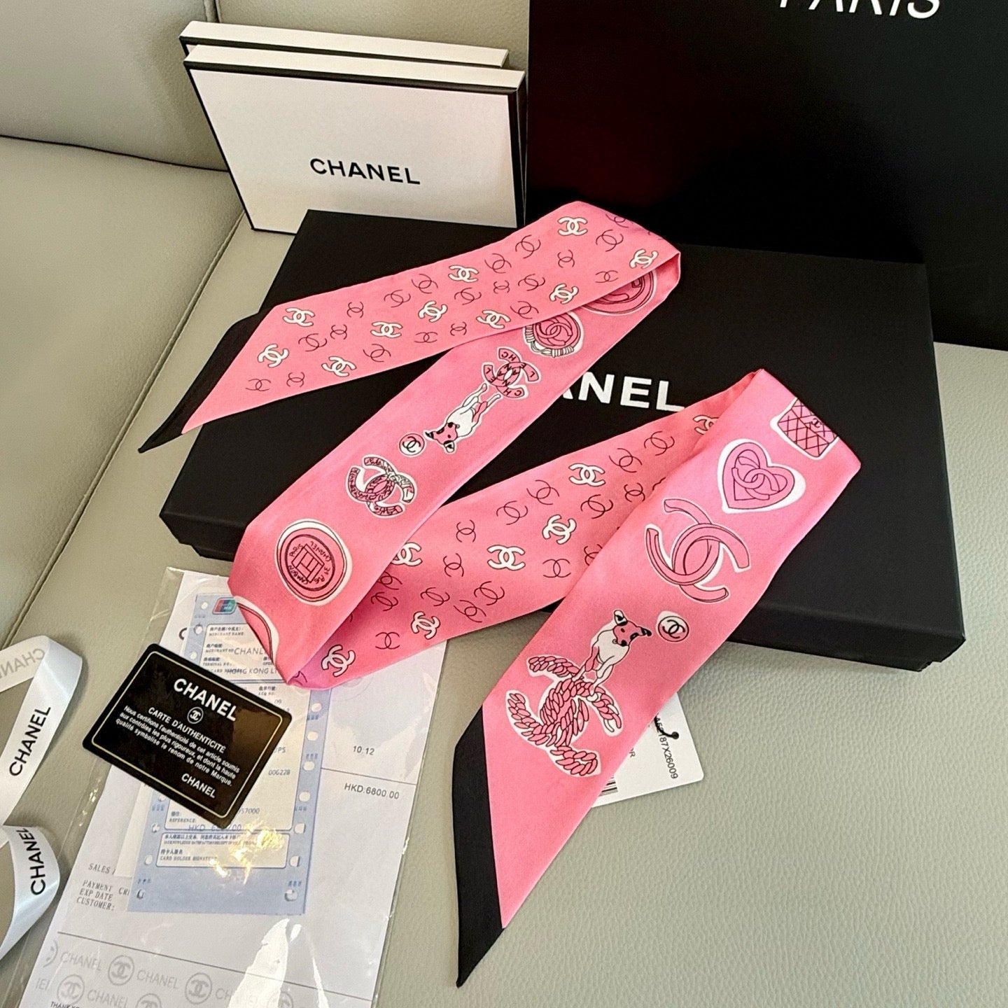 CC  Twilly Mini Scarf 120cm Pink Mulberry Silk 935248