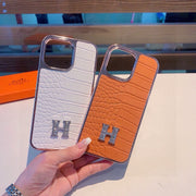 Hermes Crocodile Pattern H Phone Case 390516