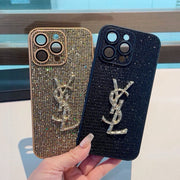 YSL Rhinestone Embellishments Phone Case 393859