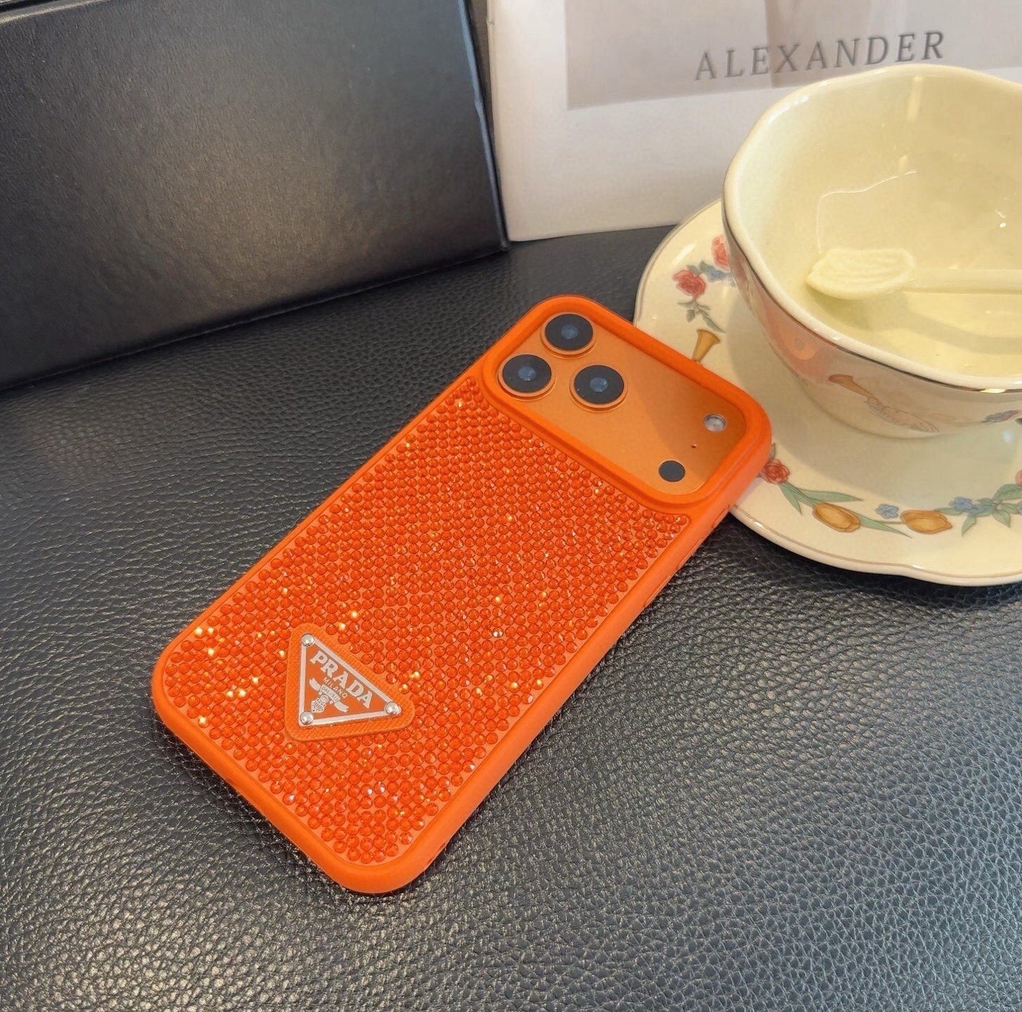Prada Rhinestone Embellishments Phone Case 398664