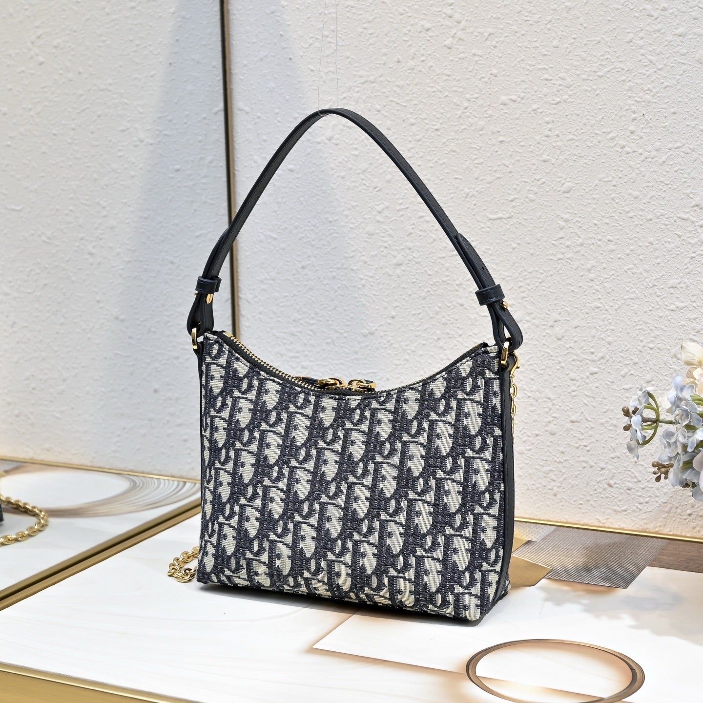 Dior 2026 Montaigne Bag With Chain 21cm Lambskin Fabric