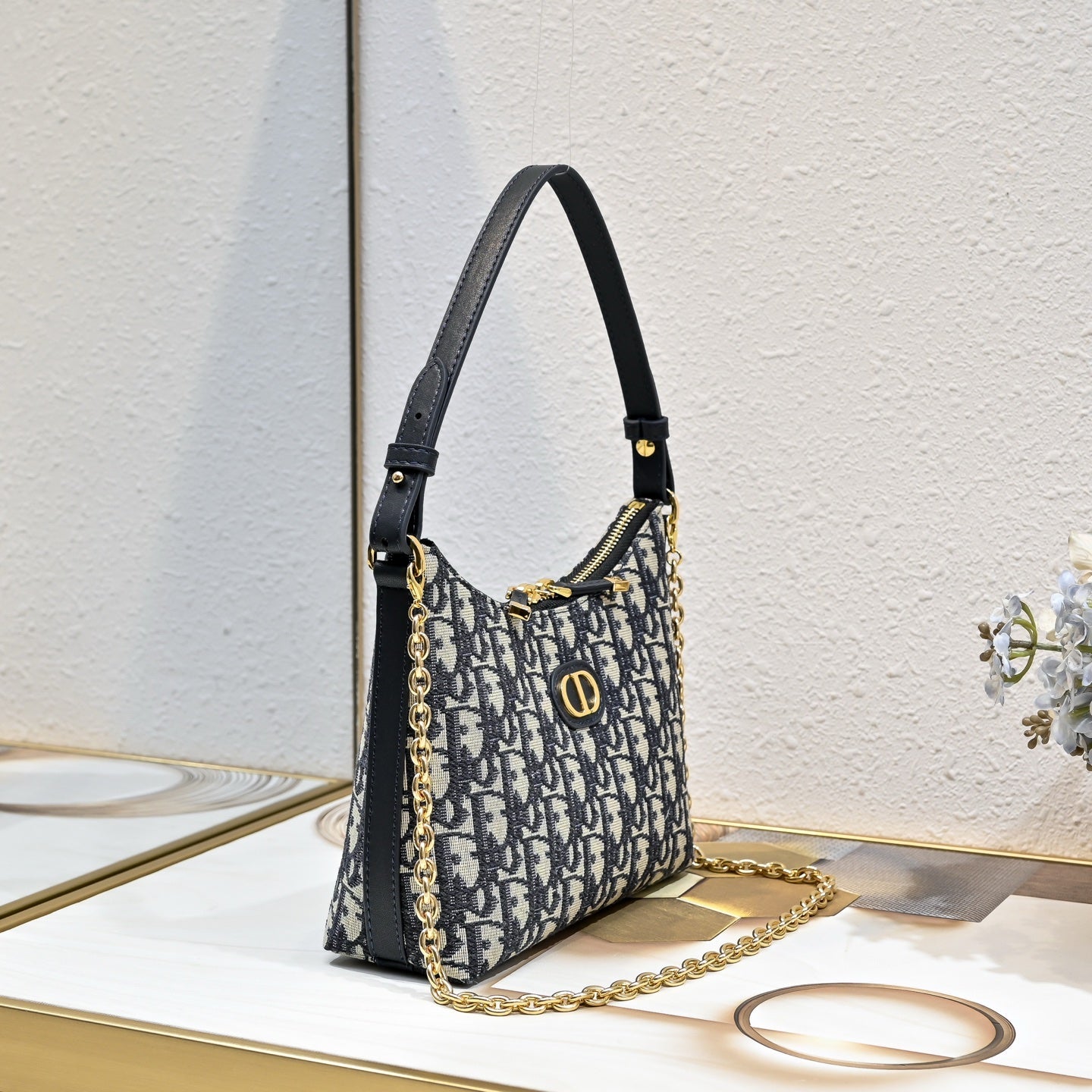 Dior 2026 Montaigne Bag With Chain 21cm Lambskin Fabric
