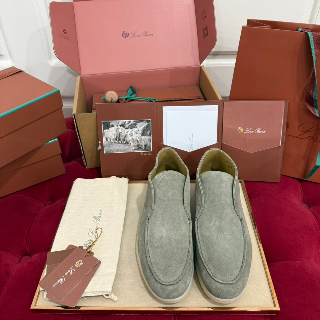 LP Open Walk Ankle Boot In Grey Green Suede  978062