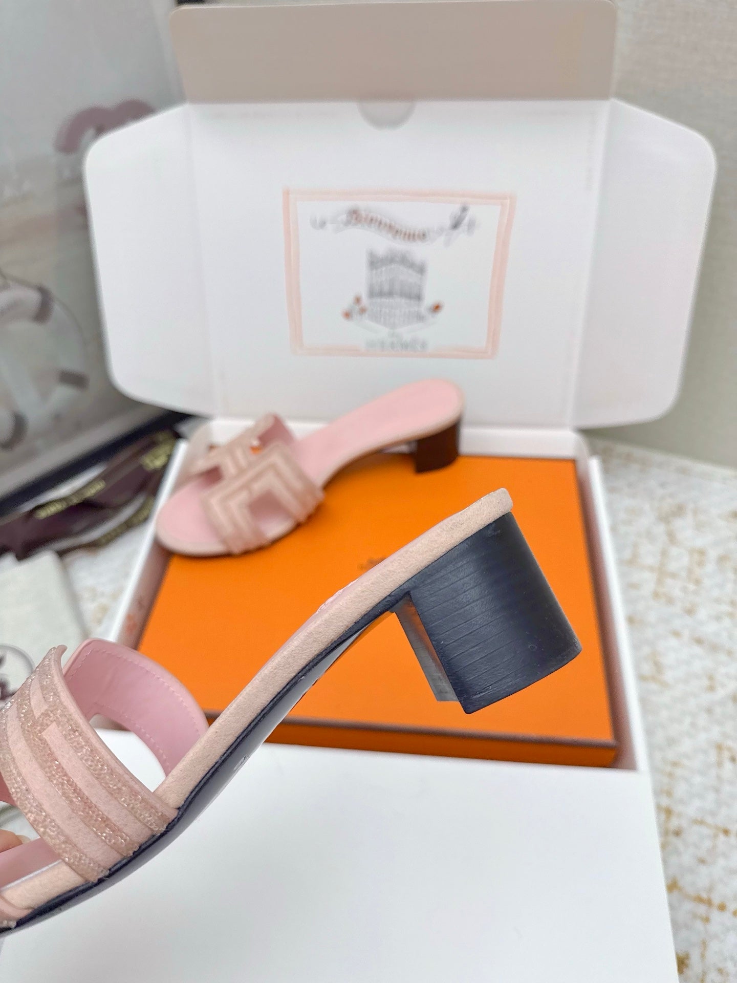 HM 26ss Oran Sandals 50 Light Pink Cowhide 625229