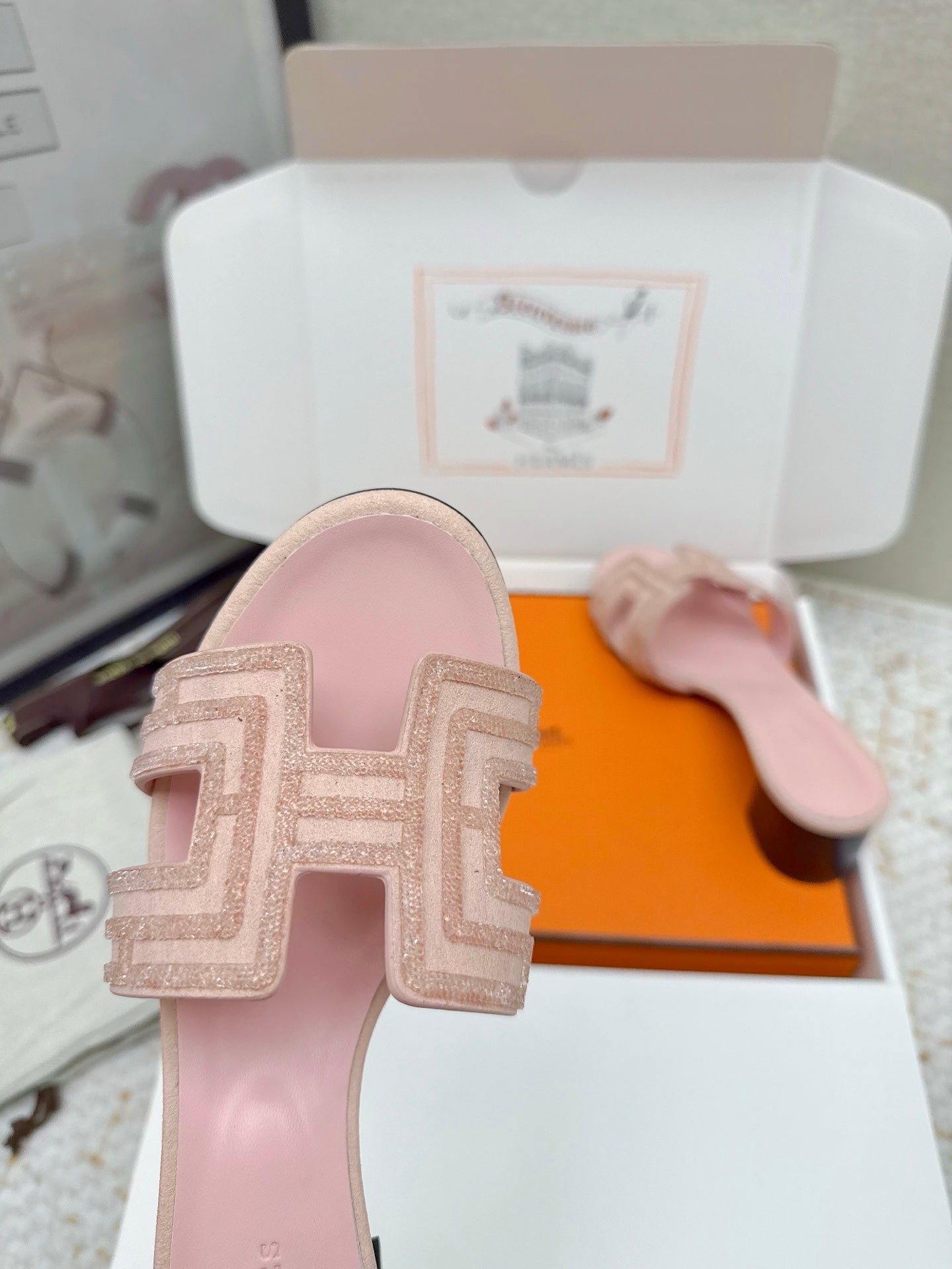 HM 26ss Oran Sandals 50 Light Pink Cowhide 625229