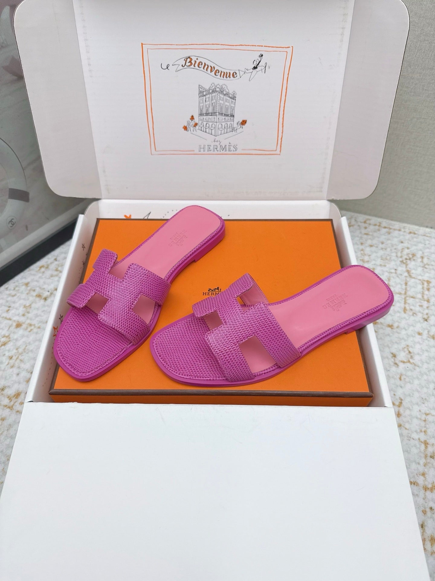 HM 26ss Oran Sandals Purple Cowhide 625044